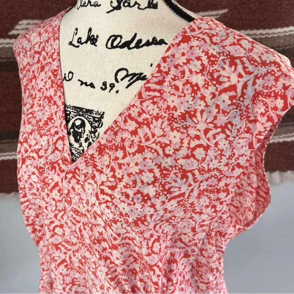 Rebecca Taylor Silk Provence Floral Block Print V-Neck Top - Picture 6 of 11